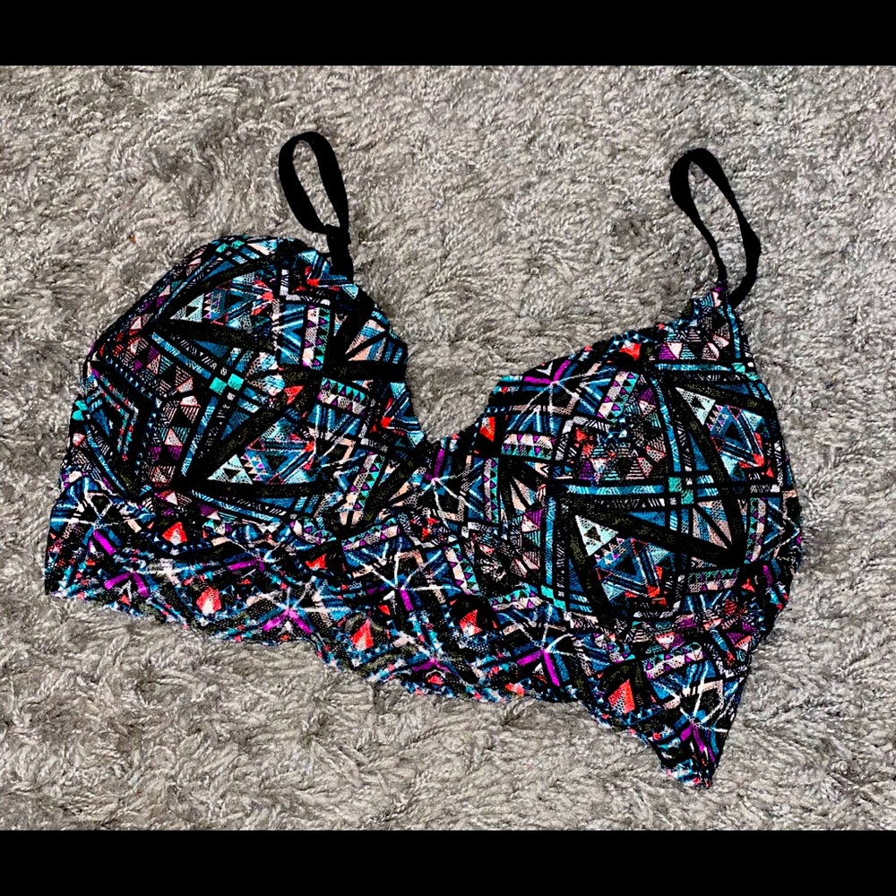 Geometric Print VS PINK Push-up Bralette with lace